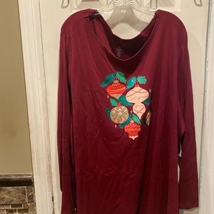 NWT Croft and Barrow long sleeve T shirt with Christmas Bulbs - 4X